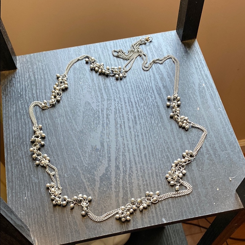 Elegant Silver Beaded Necklace